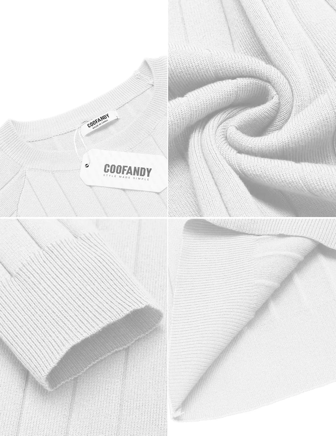 COOFANDY Men Dress Sweater Long Sleeve Crew Neck Sweater Slim Fit Business Casual Pullover Sweater