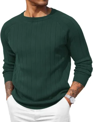 COOFANDY Men Dress Sweater Long Sleeve Crew Neck Sweater Slim Fit Business Casual Pullover Sweater
