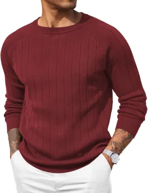 COOFANDY Men Dress Sweater Long Sleeve Crew Neck Sweater Slim Fit Business Casual Pullover Sweater