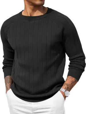 COOFANDY Men Dress Sweater Long Sleeve Crew Neck Sweater Slim Fit Business Casual Pullover Sweater