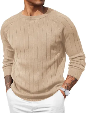 COOFANDY Men Dress Sweater Long Sleeve Crew Neck Sweater Slim Fit Business Casual Pullover Sweater