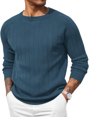 COOFANDY Men Dress Sweater Long Sleeve Crew Neck Sweater Slim Fit Business Casual Pullover Sweater