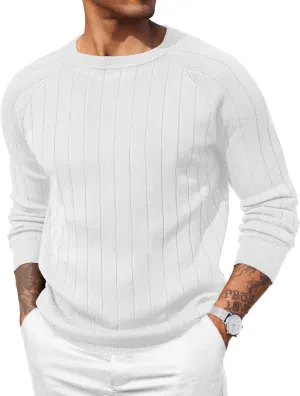 COOFANDY Men Dress Sweater Long Sleeve Crew Neck Sweater Slim Fit Business Casual Pullover Sweater