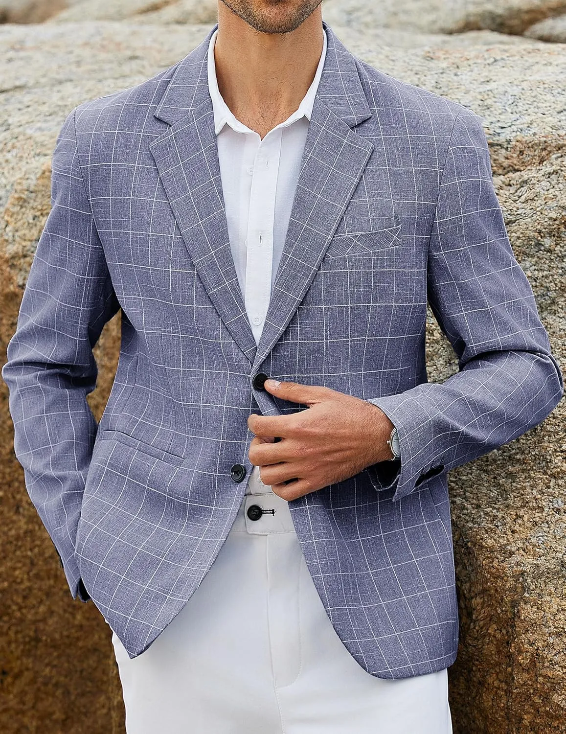 COOFANDY Men's Blazer Casual Slim Fit Sport Coats Two Button Lightweight Suit Jacket