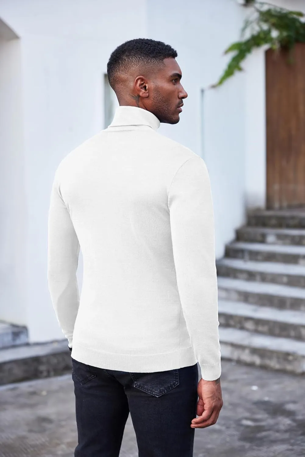 COOFANDY Men's Slim Fit Turtleneck Sweater Casual Basic Knitted Long Sleeve Pullover Sweater