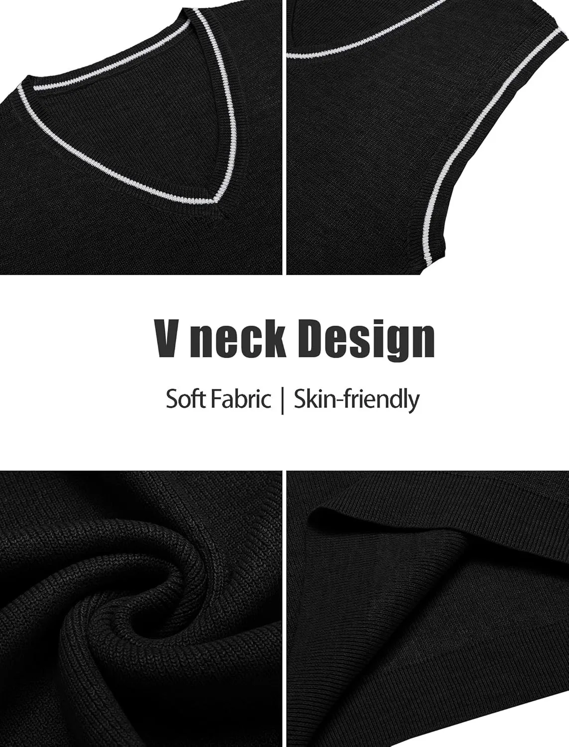 COOFANDY Men's Sweater Vest V Neck Sleeveless Sweater Slim Fit Casual Knitted Pullover Sweater