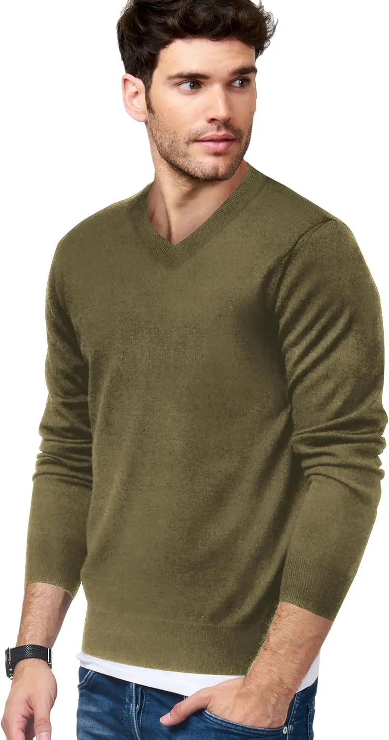 COOFANDY Mens V Neck Dress Sweater Long Sleeve Slim Fit Fashion Pullover Sweater