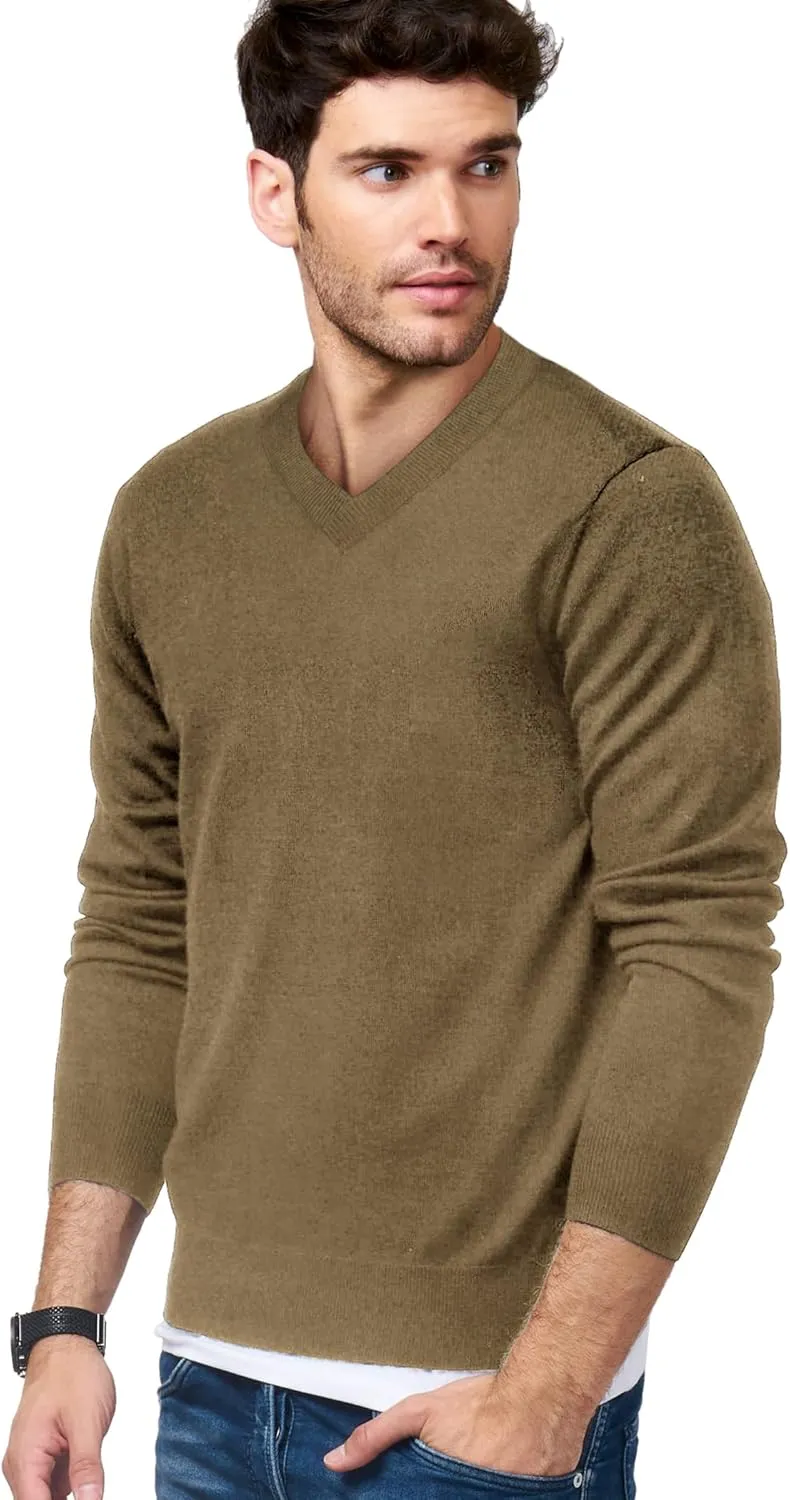 COOFANDY Mens V Neck Dress Sweater Long Sleeve Slim Fit Fashion Pullover Sweater