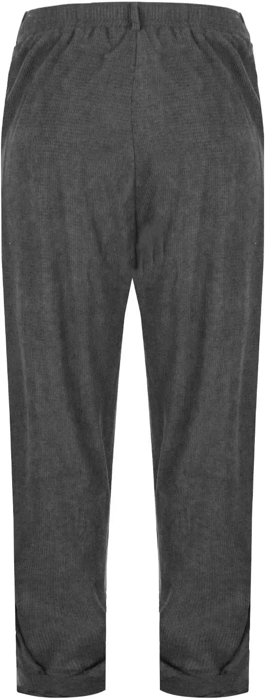 Corduroy Pants for Men Relaxed Fit Loose Tapered Joggers Casual Elastic Waist Outdoor Comfort Tapered Trousers