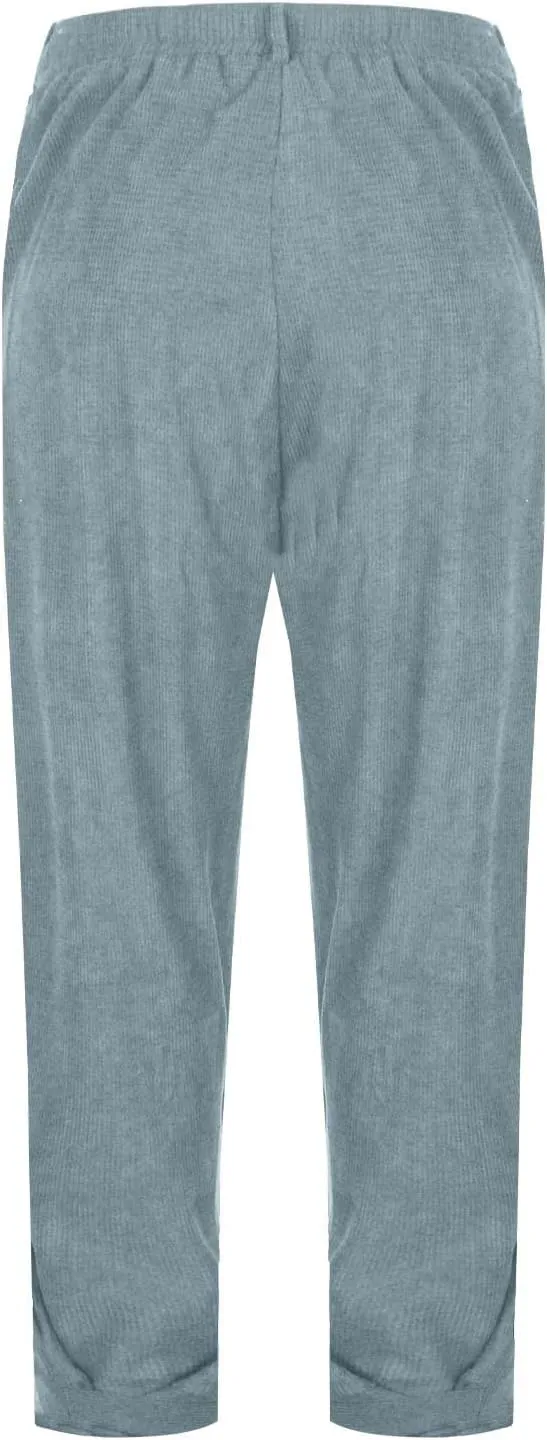 Corduroy Pants for Men Relaxed Fit Loose Tapered Joggers Casual Elastic Waist Outdoor Comfort Tapered Trousers