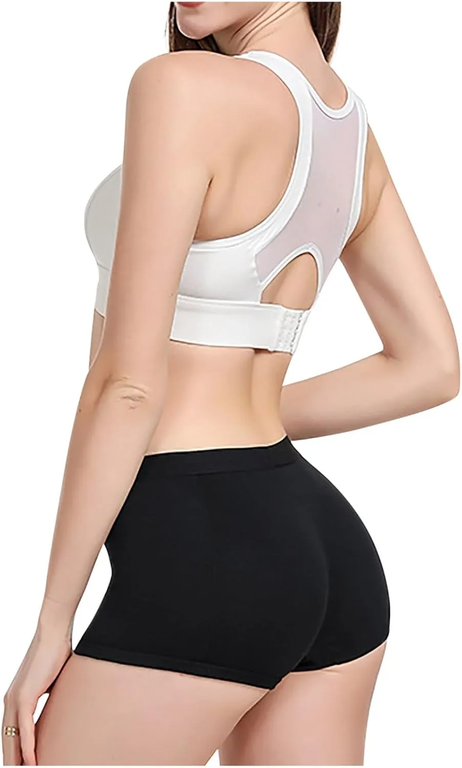 Cotton Boxer Underwear for Women Solid Color Soft Comfy Button Brief Casual Breathable Seamless Full Coverage Pantie