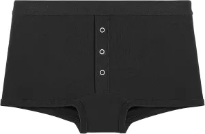 Cotton Boxer Underwear for Women Solid Color Soft Comfy Button Brief Casual Breathable Seamless Full Coverage Pantie