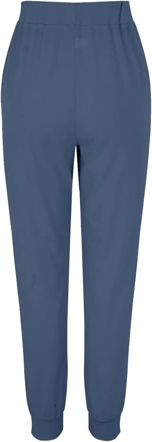 Cotton Linen Tapered Pants Womens Summer Drawstring Elastic Waisted Pant Casual Joggers Travel Trousers with Pockets