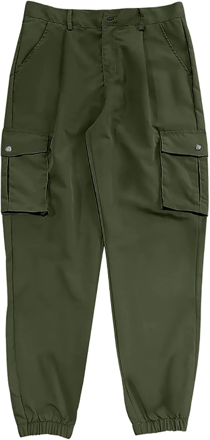 Ctreela Men's Cargo Joggers Pants Casual Sweatpants with Pockets Athletic Tapered Leg Pants Work Pants Tapered Sweatpants