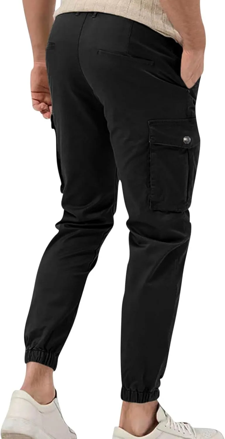 Ctreela Men's Cargo Joggers Pants Casual Sweatpants with Pockets Athletic Tapered Leg Pants Work Pants Tapered Sweatpants
