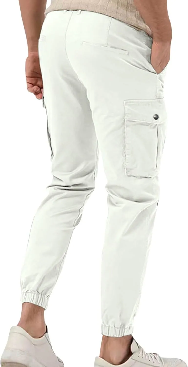 Ctreela Men's Cargo Joggers Pants Casual Sweatpants with Pockets Athletic Tapered Leg Pants Work Pants Tapered Sweatpants