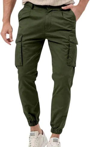 Ctreela Men's Cargo Joggers Pants Casual Sweatpants with Pockets Athletic Tapered Leg Pants Work Pants Tapered Sweatpants