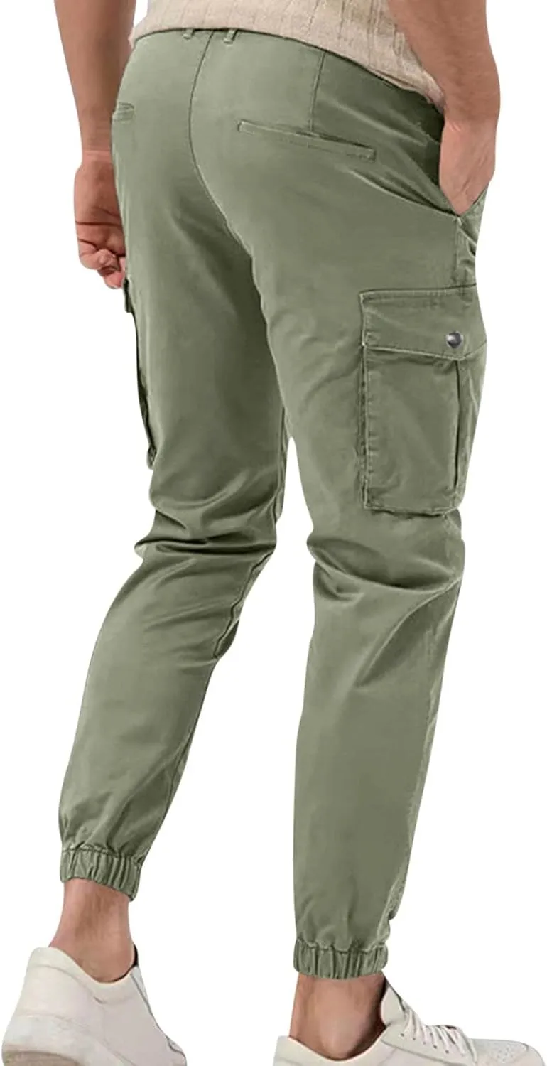 Ctreela Men's Cargo Joggers Pants Casual Sweatpants with Pockets Athletic Tapered Leg Pants Work Pants Tapered Sweatpants