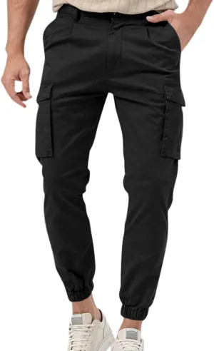 Ctreela Men's Cargo Joggers Pants Casual Sweatpants with Pockets Athletic Tapered Leg Pants Work Pants Tapered Sweatpants