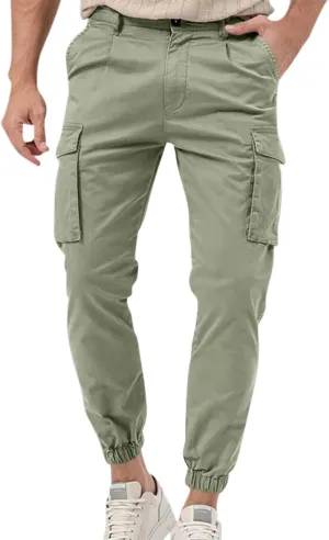 Ctreela Men's Cargo Joggers Pants Casual Sweatpants with Pockets Athletic Tapered Leg Pants Work Pants Tapered Sweatpants