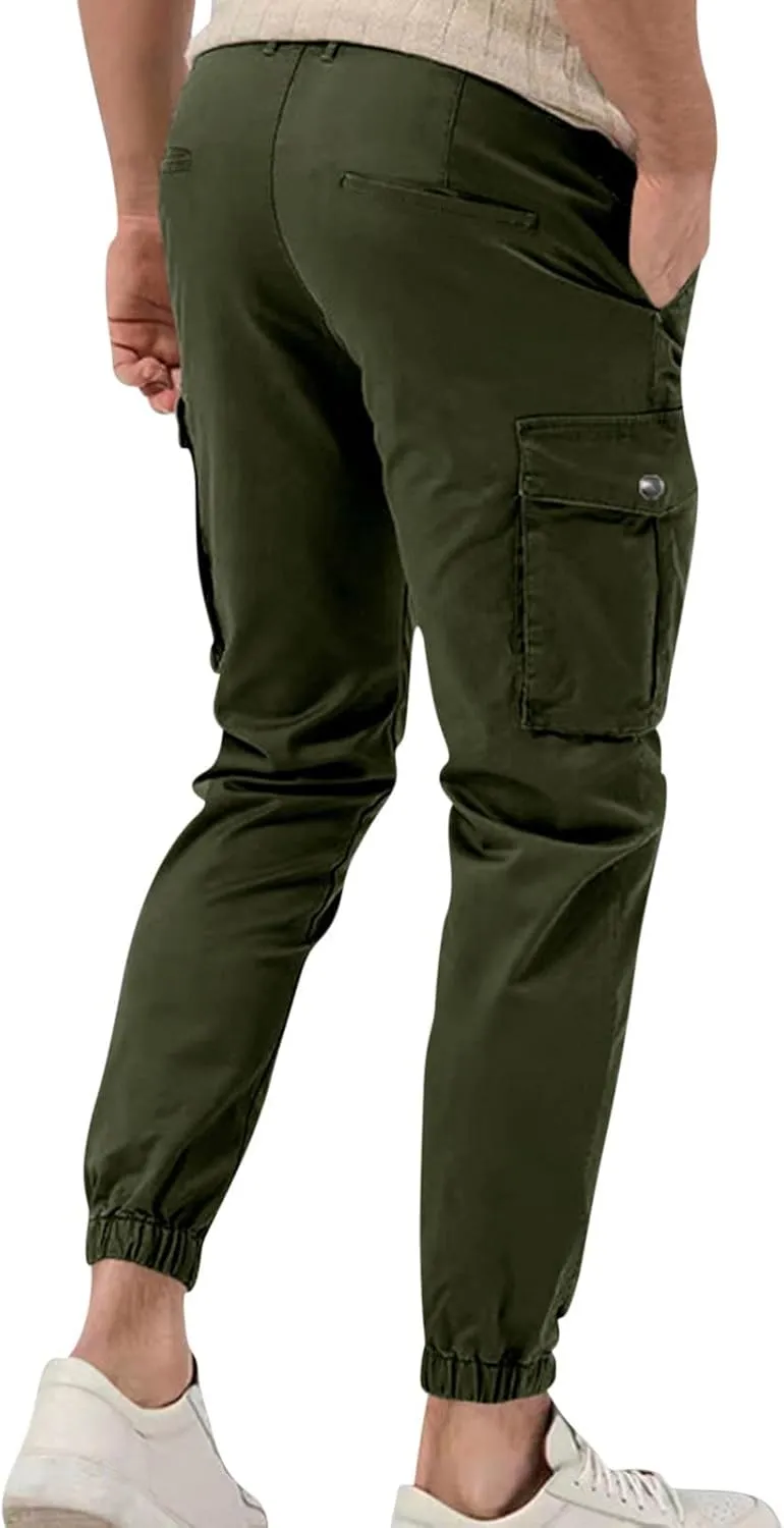 Ctreela Men's Cargo Joggers Pants Casual Sweatpants with Pockets Athletic Tapered Leg Pants Work Pants Tapered Sweatpants