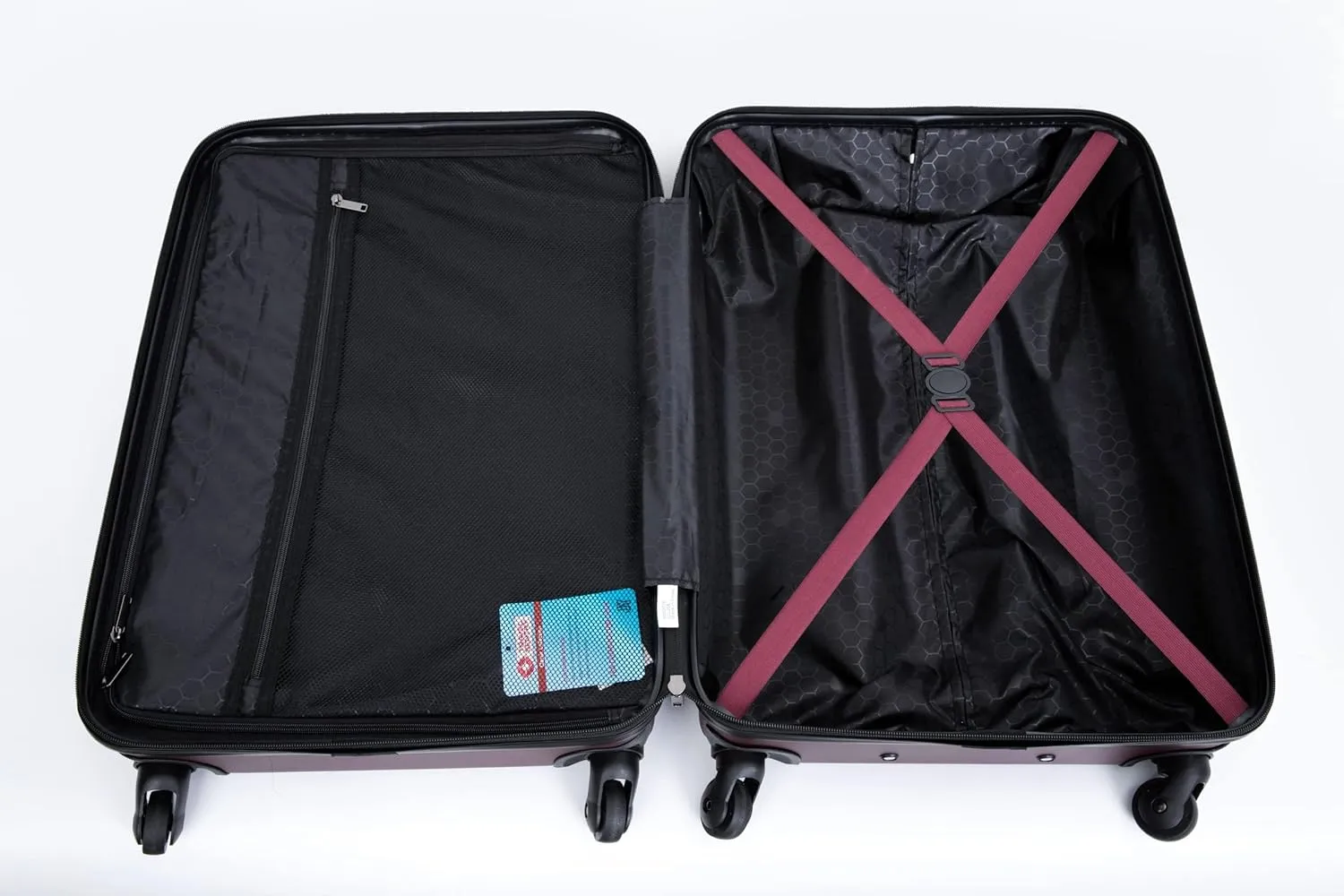 CuisinSmart 3 Piece Luggage Sets 20"/24"/28" Lightweight Hardshell Suitcase With 2 Hooks, Spinner Wheels, TSA Lock For Travel Red As shown