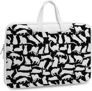 Cute Cats Leather Bag Laptop Case Slim Water Resistant Computer Bags with Handle Briefcase for Work