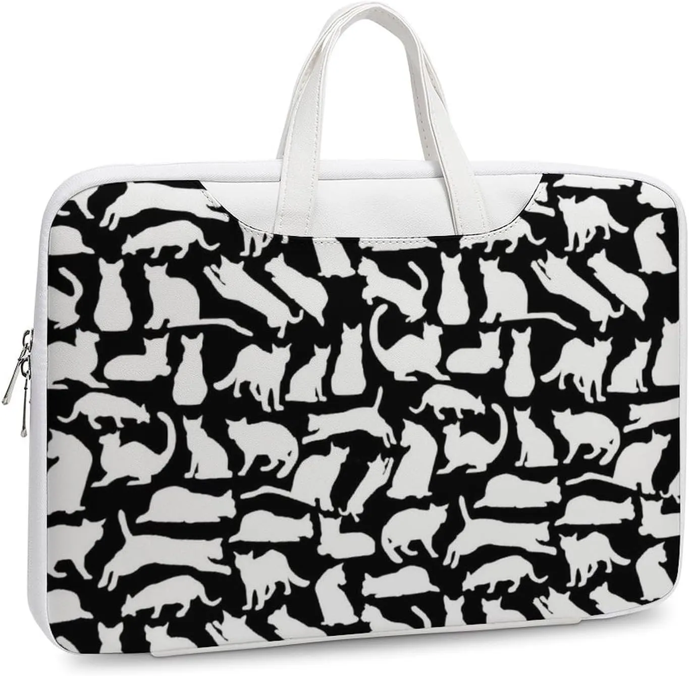 Cute Cats Leather Bag Laptop Case Slim Water Resistant Computer Bags with Handle Briefcase for Work