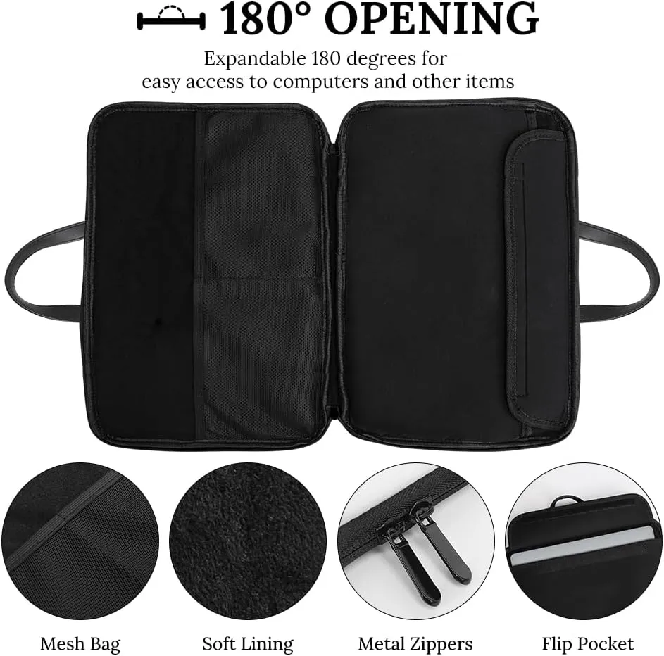 Cute Cats Leather Bag Laptop Case Slim Water Resistant Computer Bags with Handle Briefcase for Work