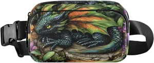 Cute Dragon Fanny Pack Water Resistant, Women Men Waist Pack Sling Bag Purse for Travel Hiking