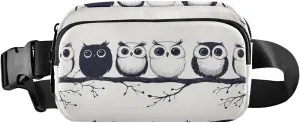 Cute Owls Fanny Pack Water Resistant, Women Men Waist Pack Sling Bag Purse for Travel Hiking