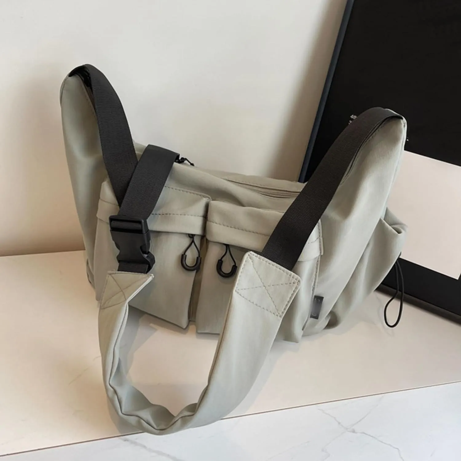 Dallaswind Large Capacity Messenger Canvas Bag, Large Crossbody Bag Shoulder Purse, Vintage Water Resistant Canvas Satchel