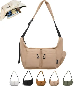 Dallaswind Large Capacity Messenger Canvas Bag, Vintage Water Resistant Canvas Satchel, Large Crossbody Bag Shoulder Purse