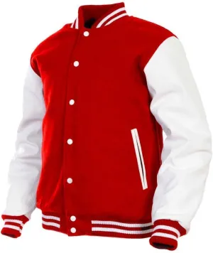 Deckra Boys Varsity Jacket Leather Arms Wool Polyester Quilted Kids/Children Varsity Jacket