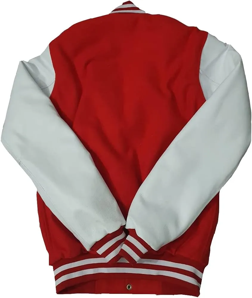 Deckra Boys Varsity Jacket Leather Arms Wool Polyester Quilted Kids/Children Varsity Jacket