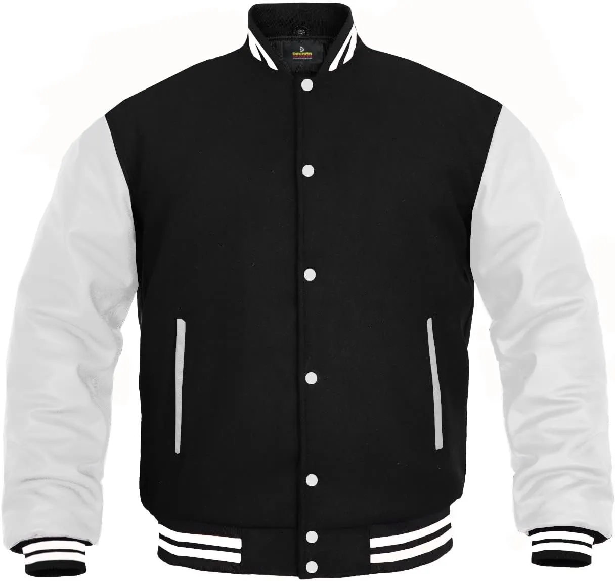 Deckra Boys Varsity Jacket Leather Arms Wool Polyester Quilted Kids/Children Varsity Jacket