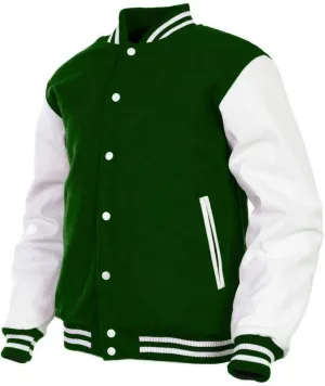 Deckra Boys Varsity Jacket Leather Arms Wool Polyester Quilted Kids/Children Varsity Jacket