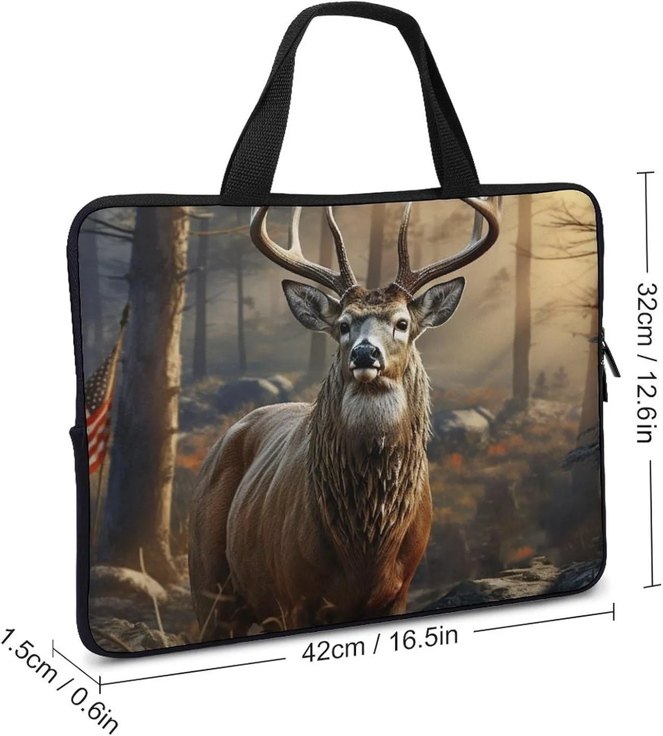 Deer Hunting Season Laptop Bag Durable Laptop Sleeve Water-Resistant Notebook Bag for Computer Or Tablet