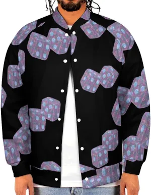 Dice Math Physics Lightweight Men's Baseball Jackets Relaxed Fit Varsity Bomber Jacket Windbreaker Coat