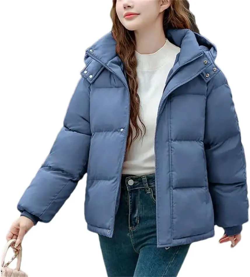 Down Cotton Jacket Women Hooded Parkas Winter Padded Coat Thick Warm Loose Puffer Snow Wear Outwea