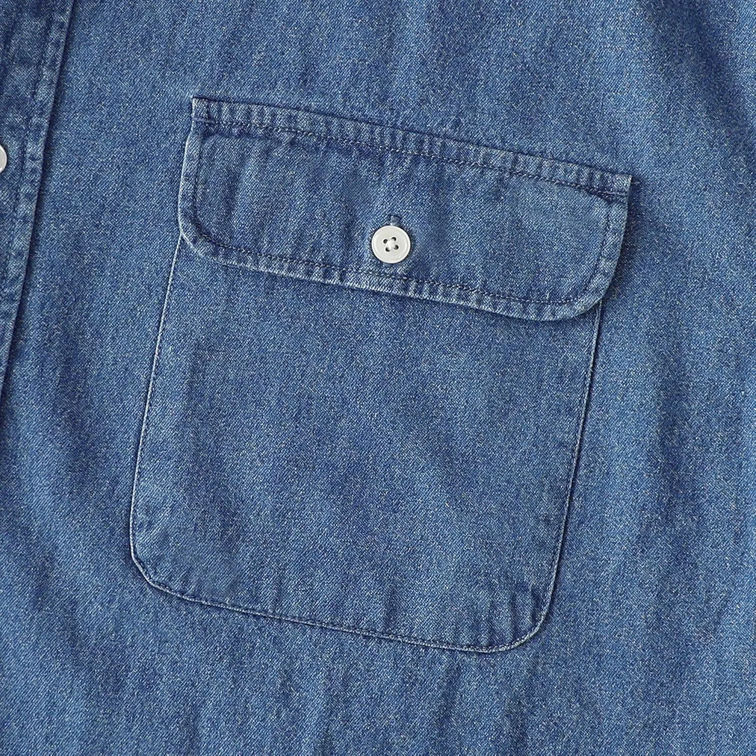 Dubinik?Mens Short Sleeve Button Down Shirts Denim Short Sleeve Shirt Men Two Pocket Western Soft Work Casual Denim Shirt