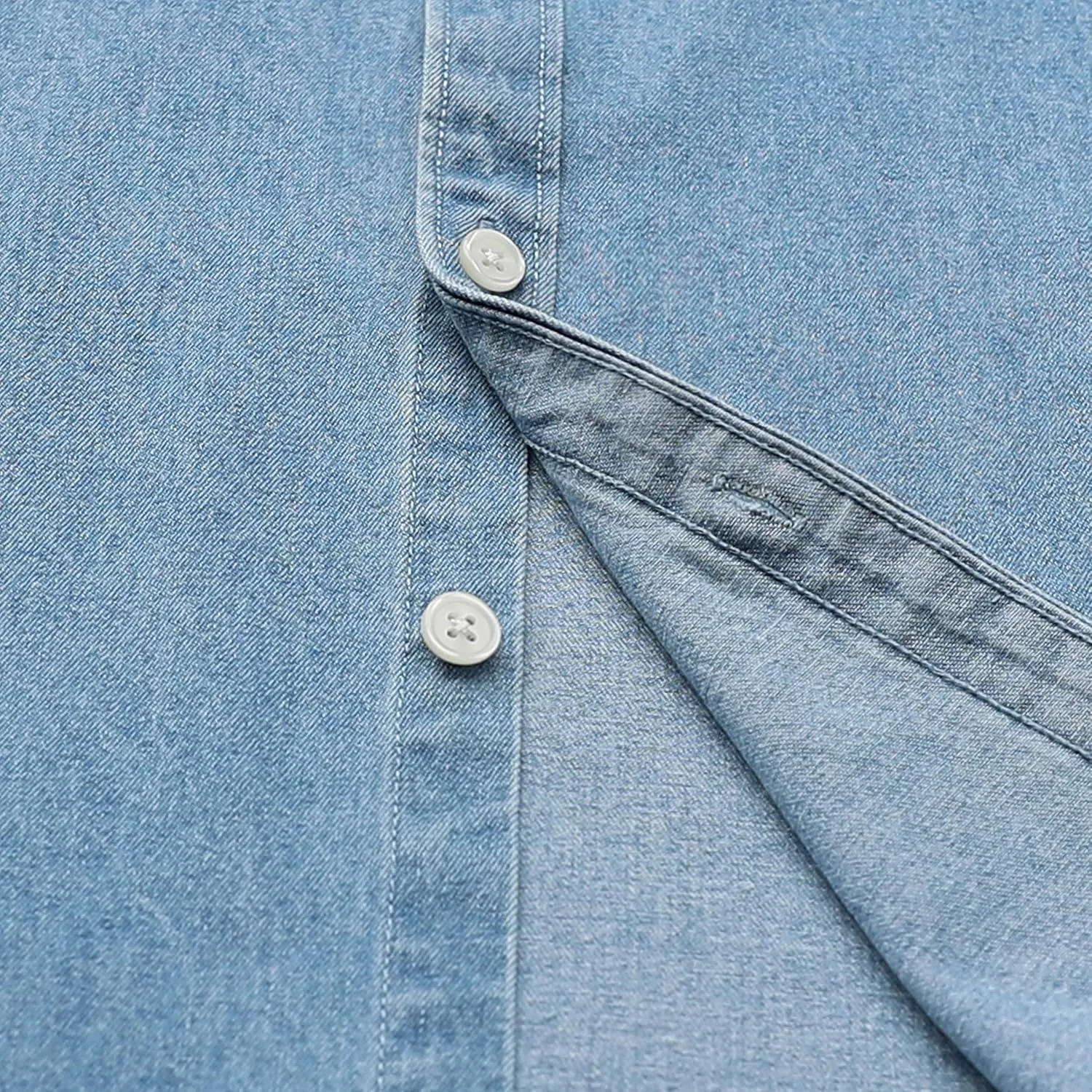 Dubinik?Mens Short Sleeve Button Down Shirts Denim Short Sleeve Shirt Men Two Pocket Western Soft Work Casual Denim Shirt