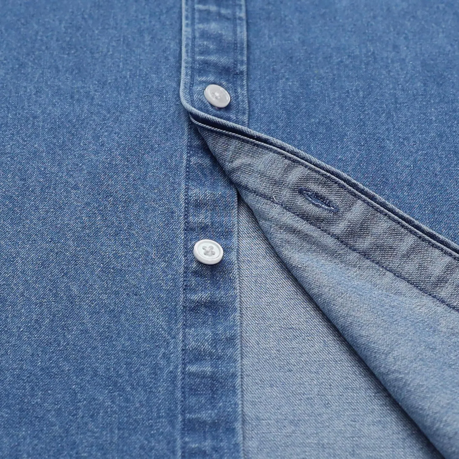Dubinik?Mens Short Sleeve Button Down Shirts Denim Short Sleeve Shirt Men Two Pocket Western Soft Work Casual Denim Shirt