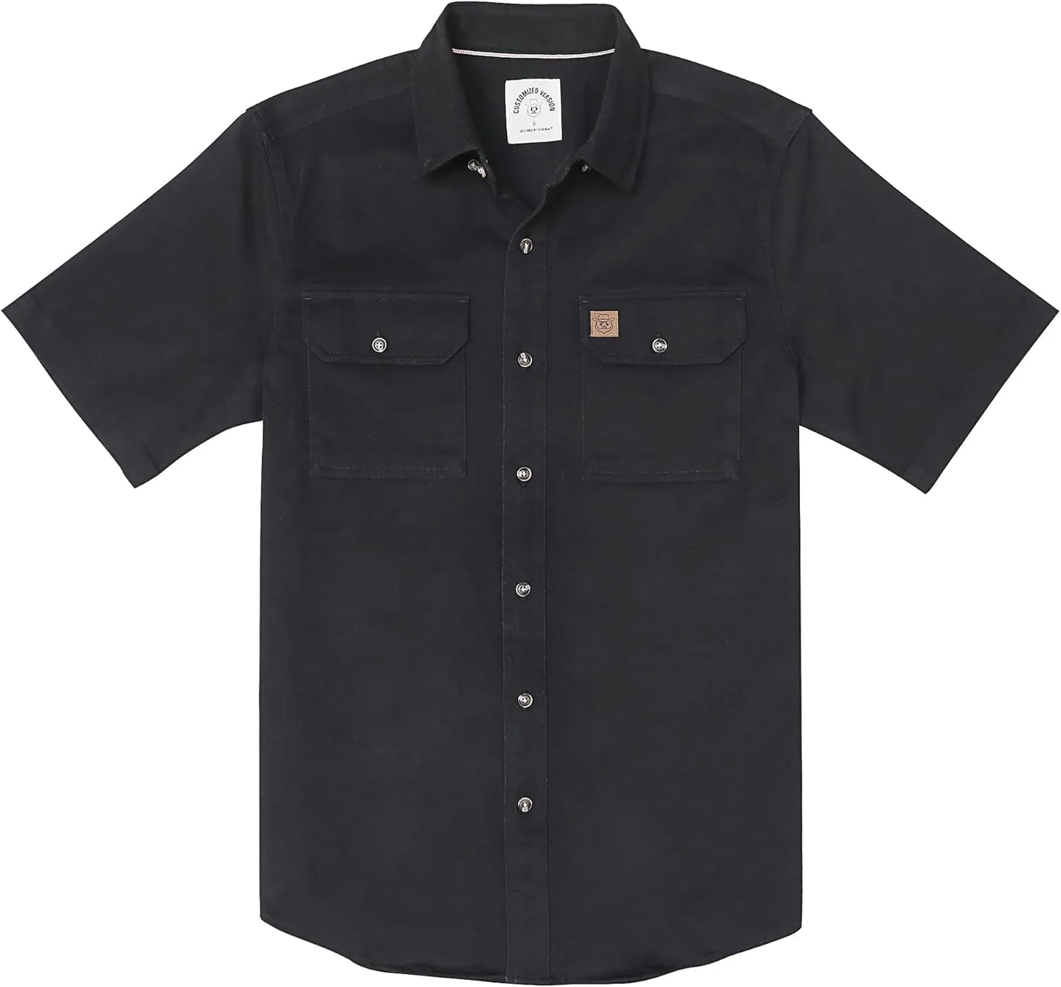 Dubinik?Mens Short Sleeve Button Down Shirts Denim Short Sleeve Shirt Men Two Pocket Western Soft Work Casual Denim Shirt