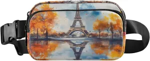 Eiffel Tower Fanny Pack Water Resistant, Women Men Waist Pack Sling Bag Purse for Travel Hiking