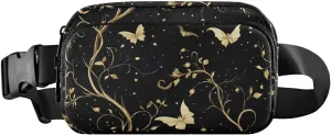Elegant Butterfly Fanny Pack Water Resistant, Women Men Waist Pack Sling Bag Purse for Travel Hiking