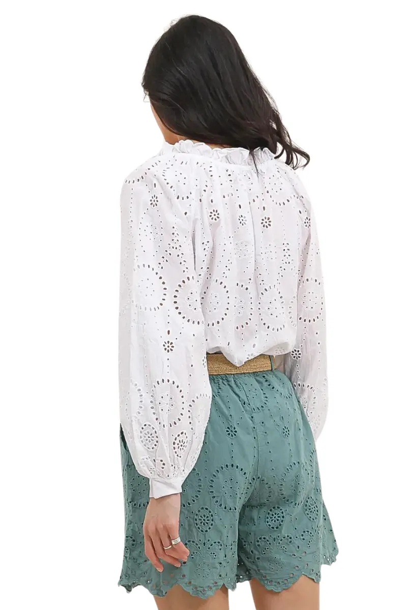 English Embroidery Cotton Shorts