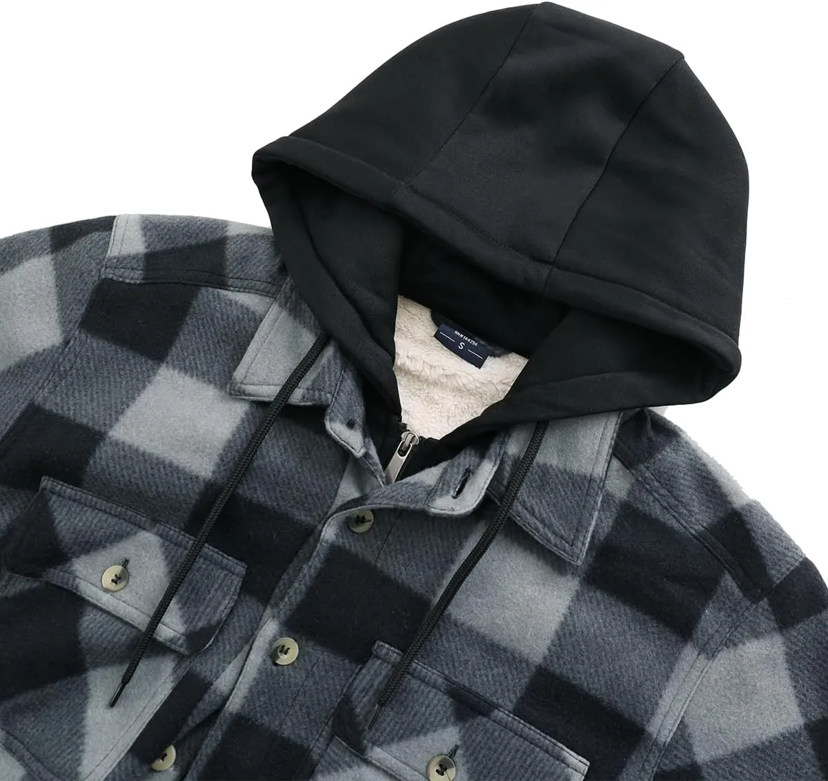 Facitisu Men's Winter Zip Up Hoodie Sherpa Fleece Sweatshirt Warm Thick heavyweight Coats