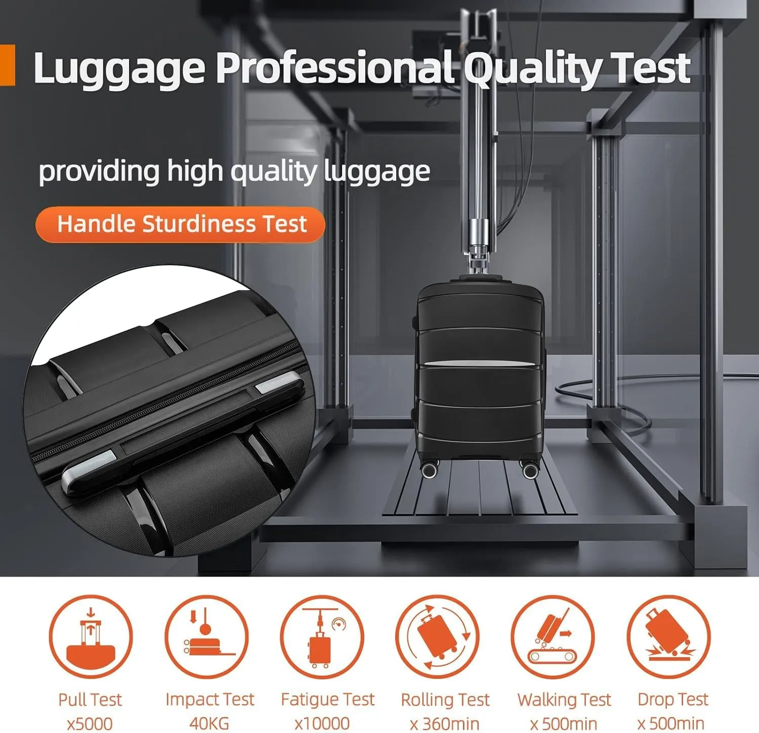 Fancial Expandable Luggage with Spinner Wheels, Black, Carry-On 20-Inch