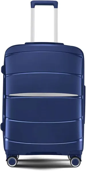 Fancial Expandable Luggage with Spinner Wheels, Blue, Carry-On 20-Inch